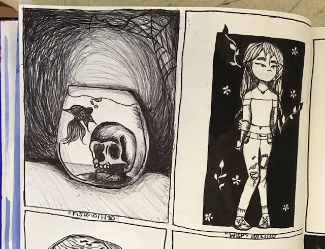 Junior Kalia Smith's submission for days one and two of Inktober.