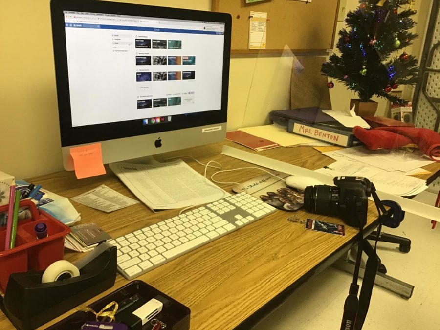 My desk in the back room