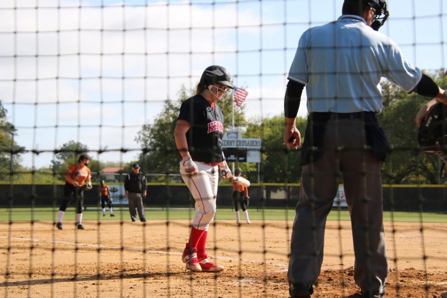 Sophomore Casey MacLeod goes up to bat.