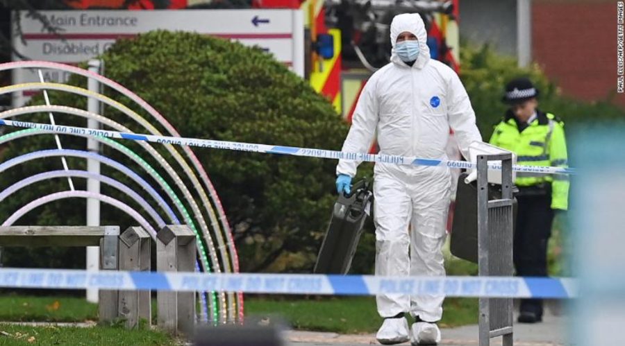 Police investigate the explosion outside of Liverpool Women’s Hospital (Photo Curtesy of The Washington Post)