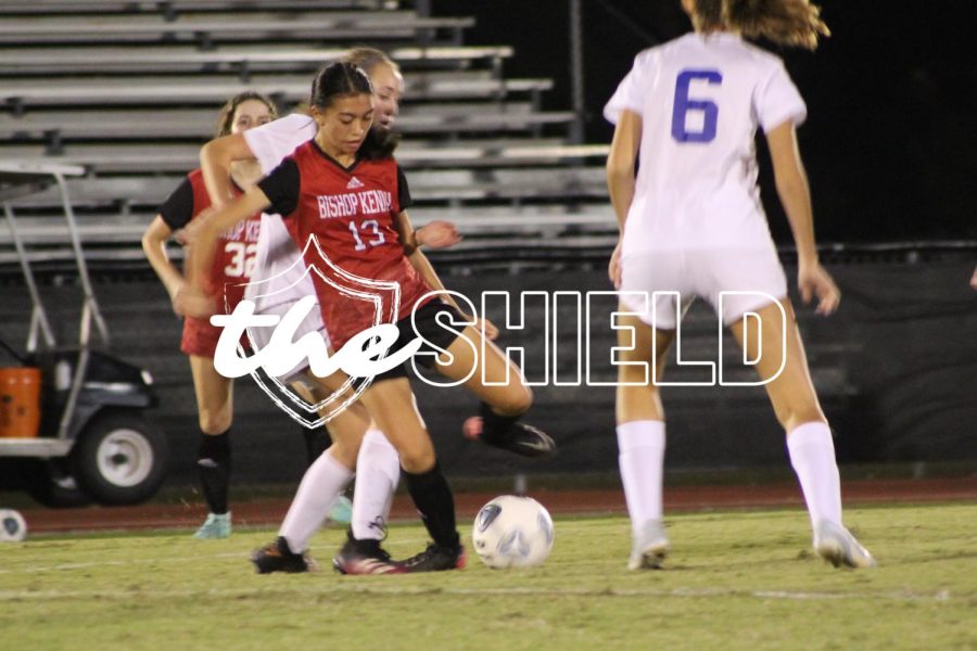 JV Freshman Mary Elizabeth Harden on offense against an opposing player.