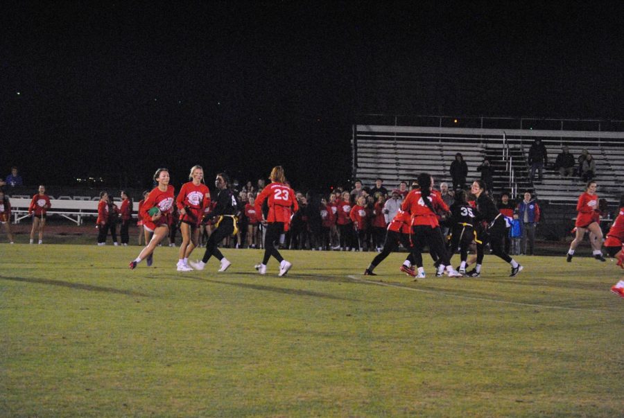 Junior Ladies making a defensive play