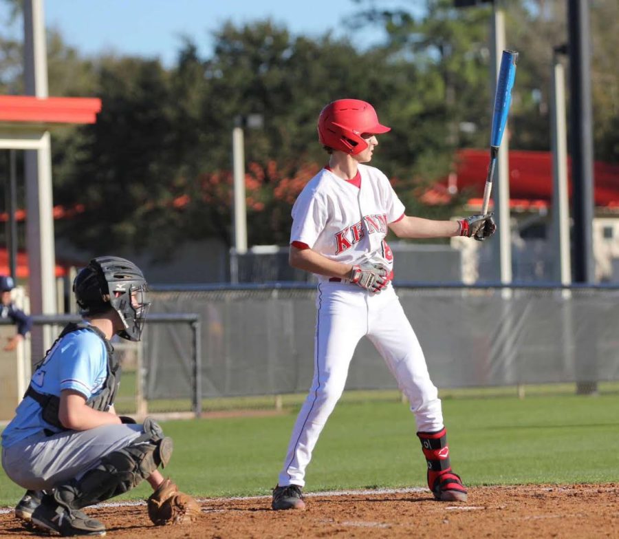Sophomore Michael Saunders up to bat.