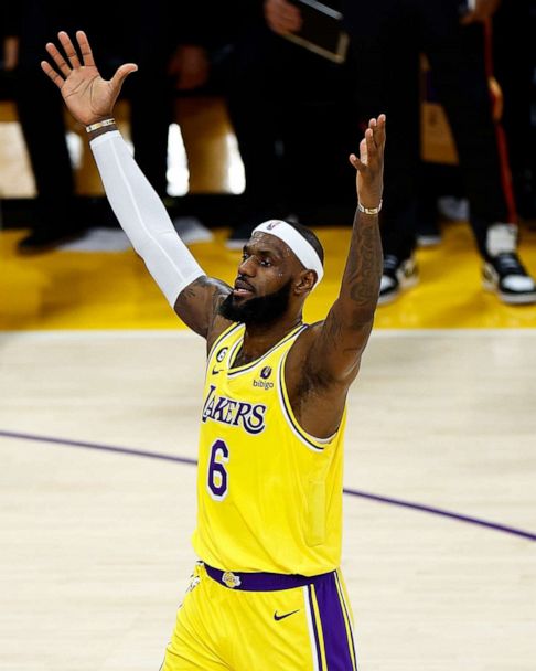 James celebrates his becoming the NBA’s all time leading scorer on Feb. 7 (photo courtesy of ABC News).
