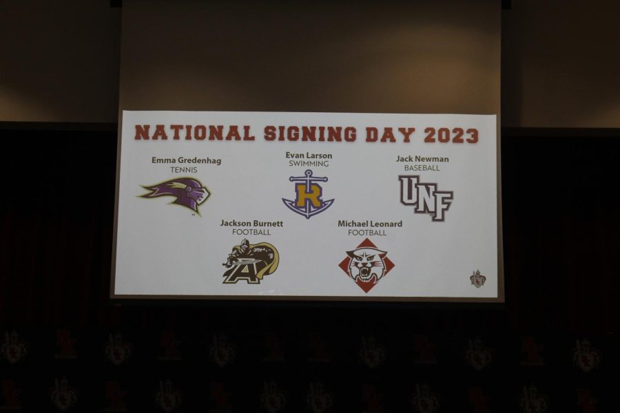BK students sign to the college of their choice. 