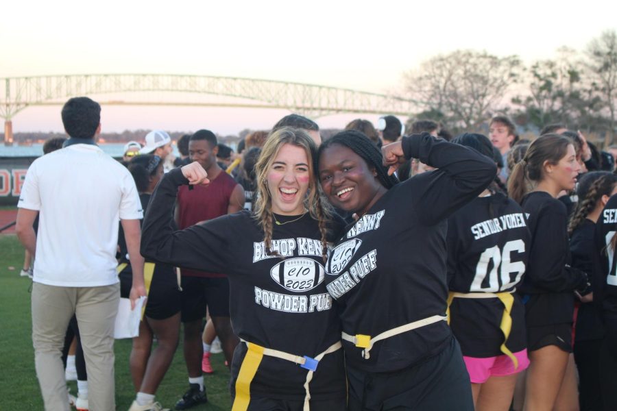Seniors Julia Rabon and Eliora Kpessou celebrate the senior win. (Photo courtesy of Giovanna Feitoza)