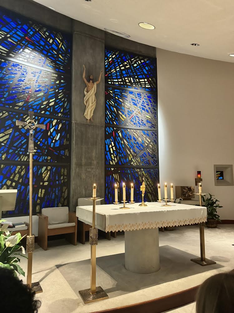 Students enjoy time to pray during Adoration