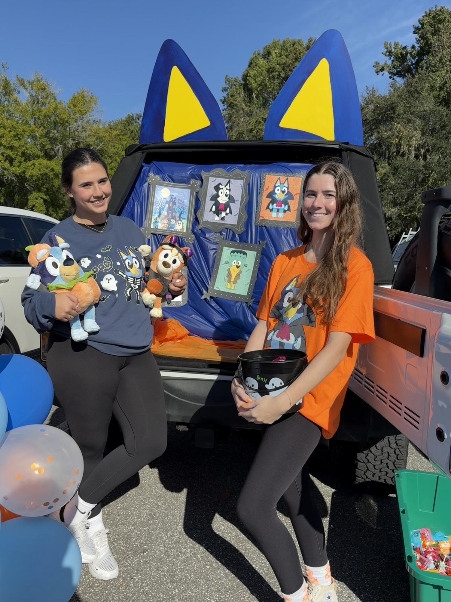 Senior Mia Hutto and Alumna Emily Rukaj decorated their trunk as Bluey for the Dreams Come True Trunk-or-Treating on Saturday, October 25.
Courtesy of Mia Hutto