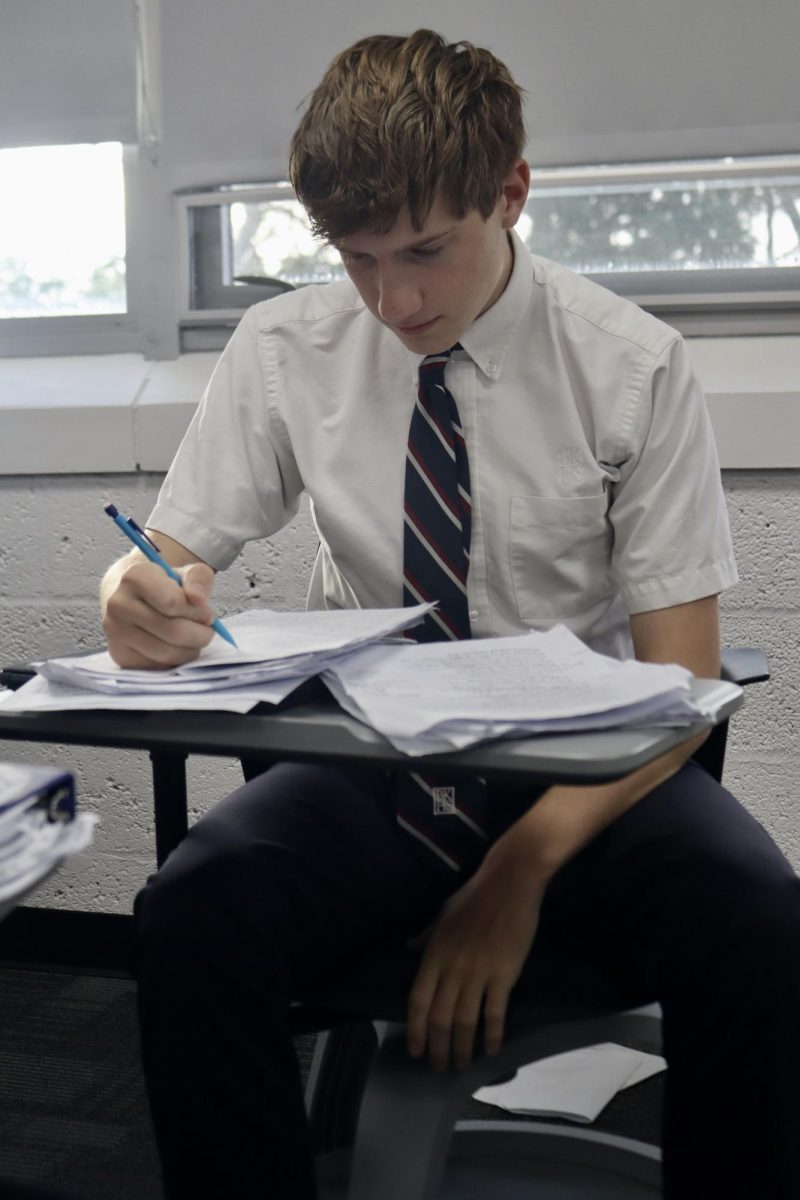 Jacob Hobensack is a four year Latin student, exceeding the two year requirement and continuing his language studies. 