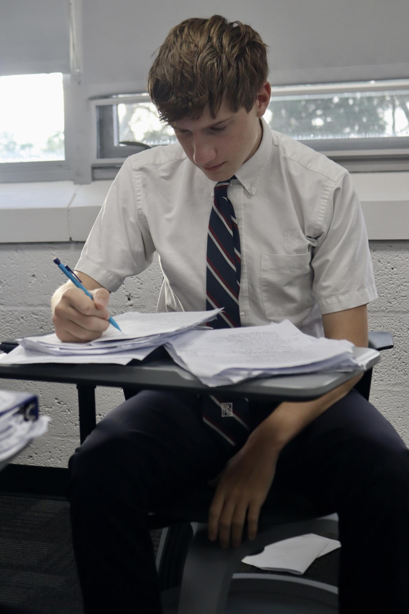 Jacob Hobensack is a four year Latin student, exceeding the two year requirement and continuing his language studies. 