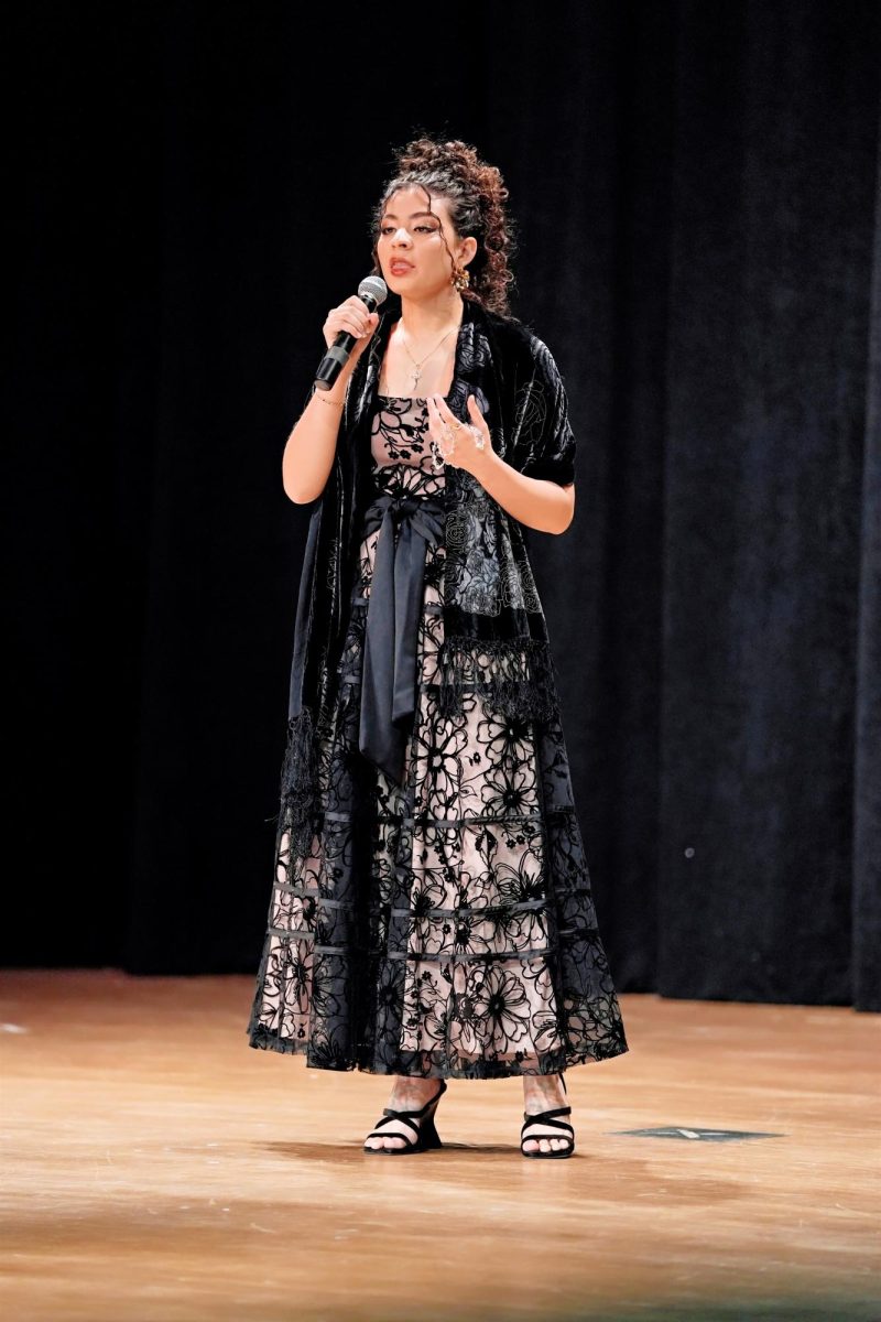 Contestant #4, Michelle Santa Barbara, chose to sing "Via Dolorosa" by Sandy Patty, a song about Christ's walk to the Cross of Calvary.